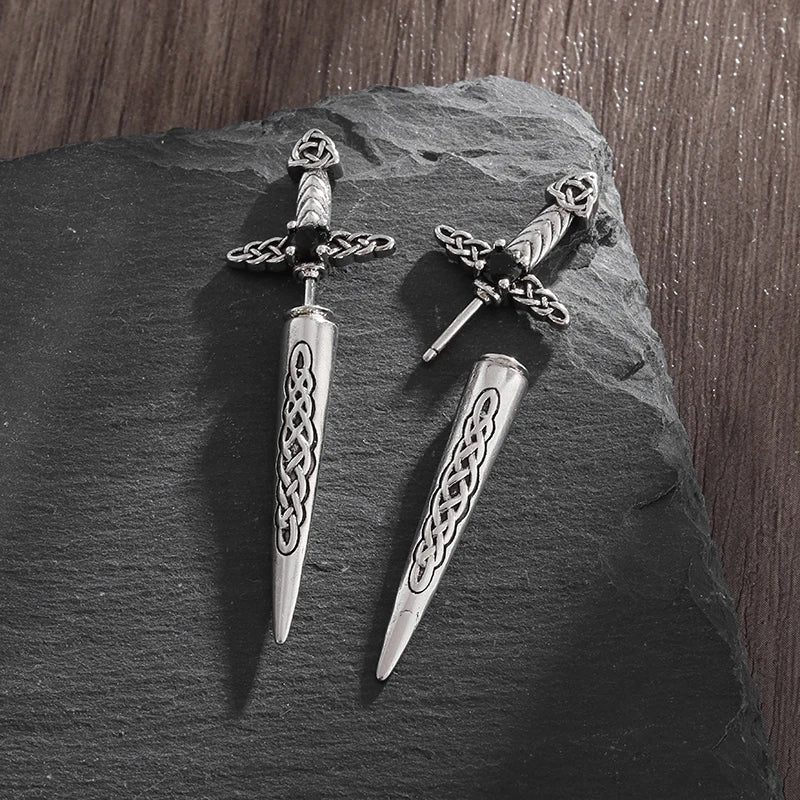 Par de Brincos de Espada em Aço Inoxidável