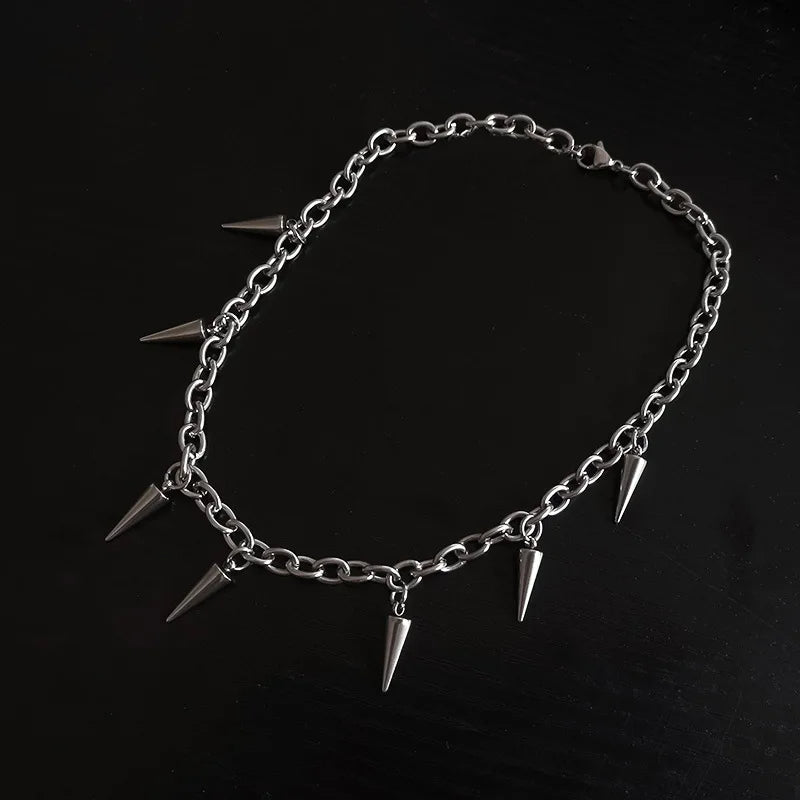 Colar Punk Spikes - Corrente 40/55cm