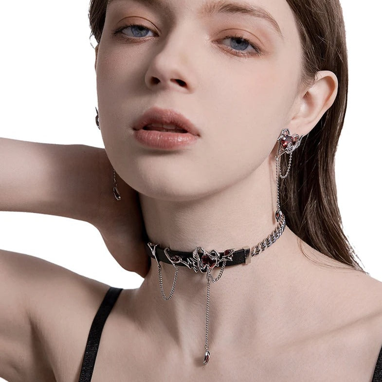 Choker Heart & Blood - Corrente de 37cm