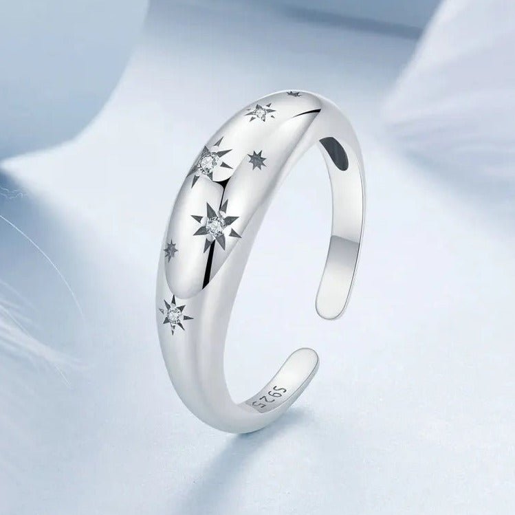 Anel Constelação com Zircônias em Prata 925