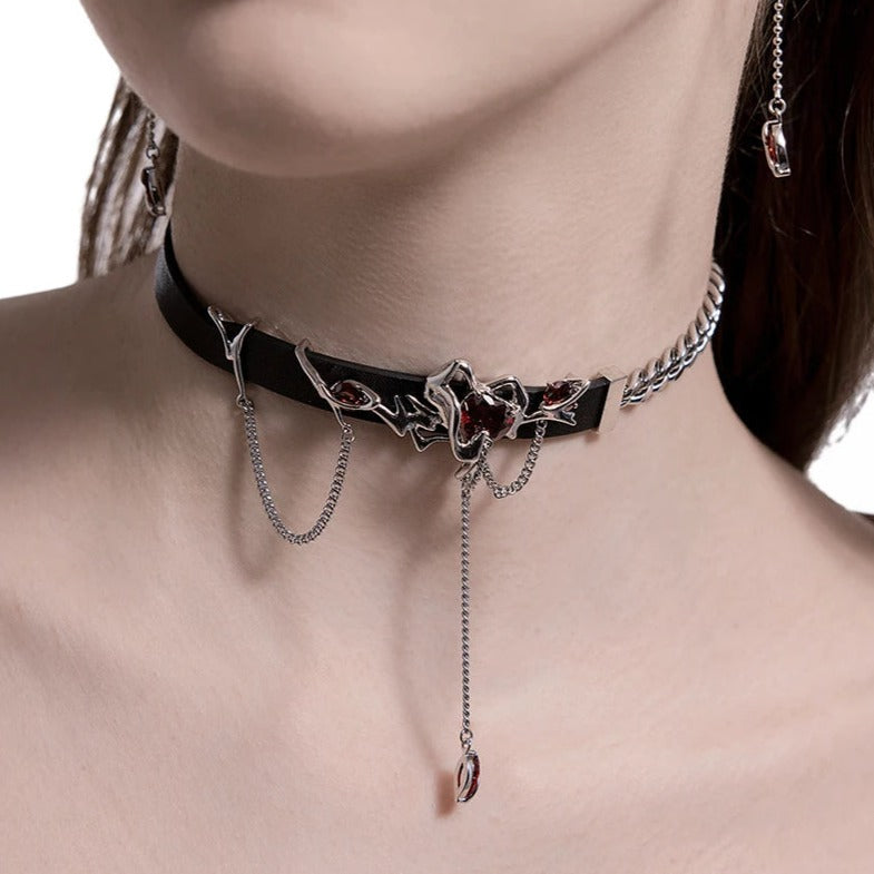 Choker Heart & Blood - Corrente de 37cm