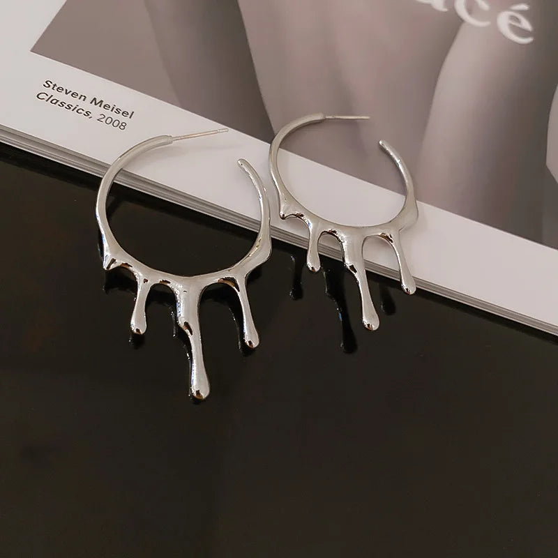Par de Brincos Liquid Silver