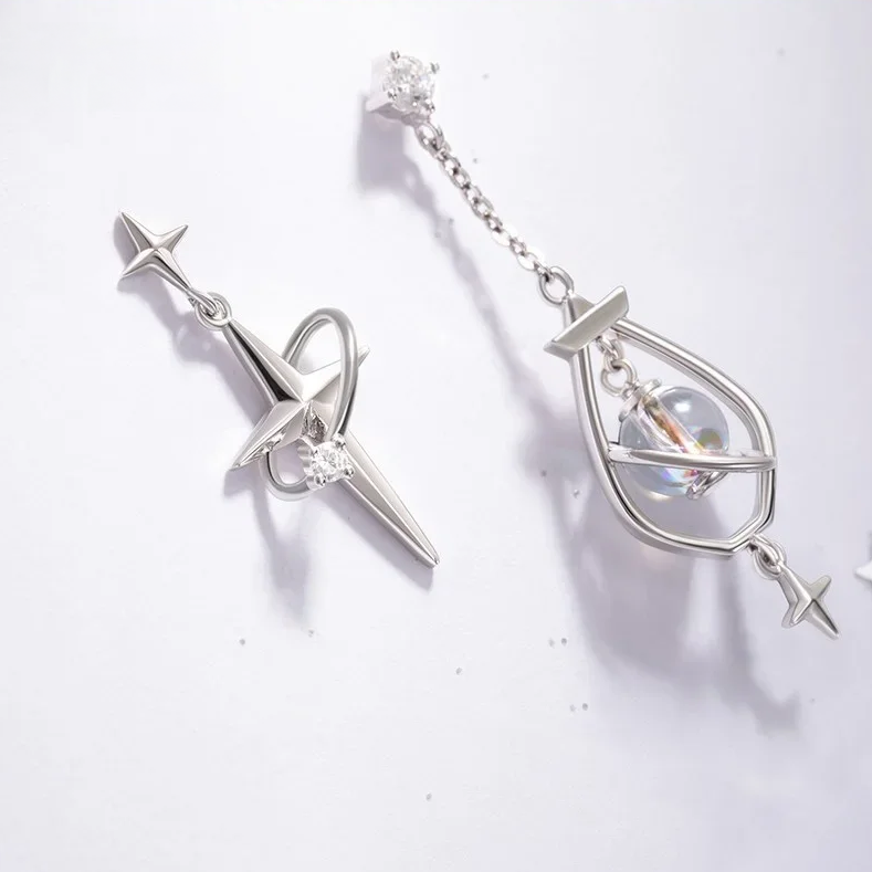 Par de Brincos Cosmic Star em Prata 925