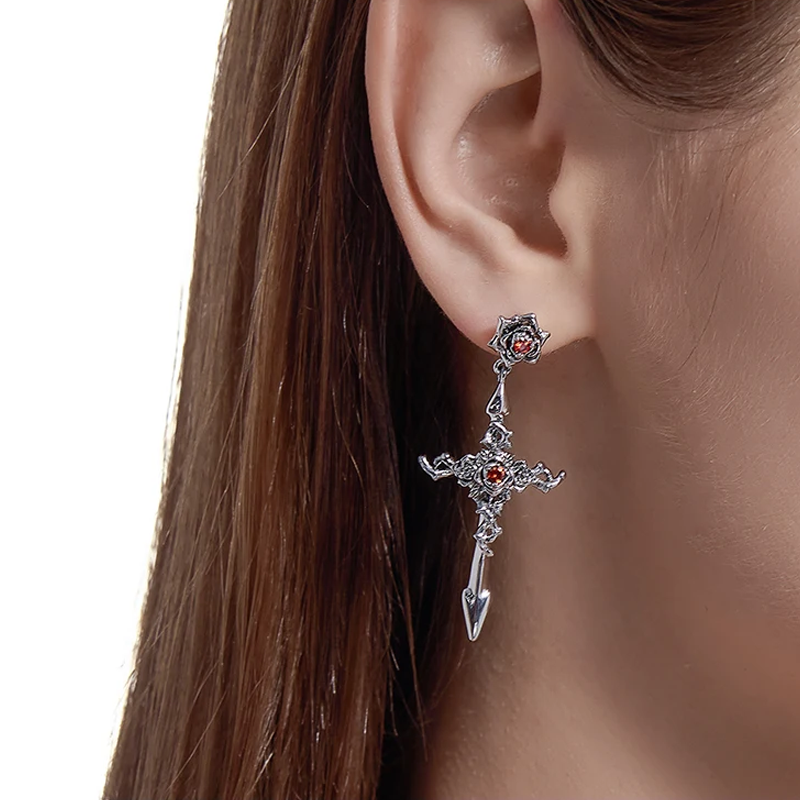 Par de Brincos Rose Cross