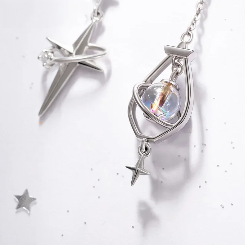 Par de Brincos Cosmic Star em Prata 925