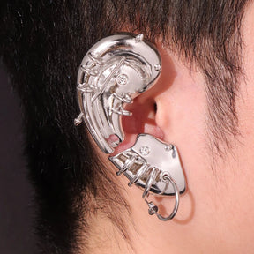 Cyberpunk Ear Cuff banhado em Prata