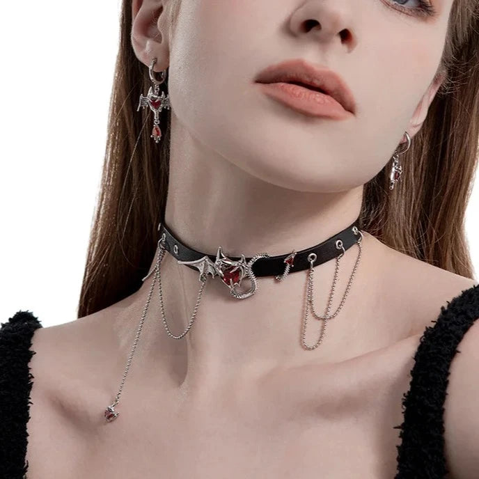 Choker Devil Heart - Corrente de 35cm