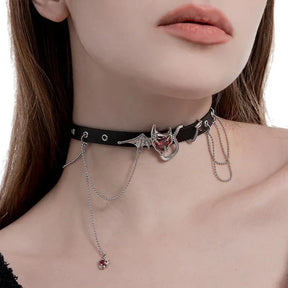 Choker Devil Heart - Corrente de 35cm