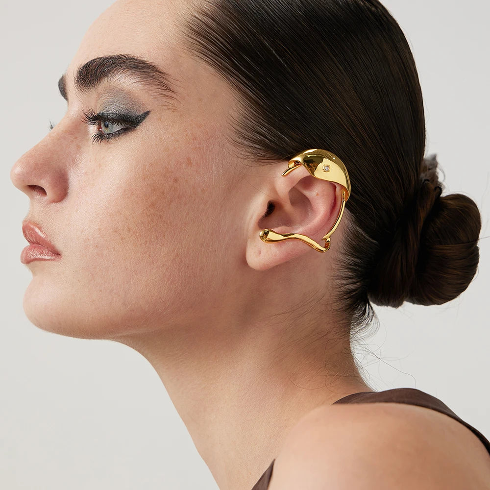 Par de Brincos Ear Cuff Sunshine com Zircônia