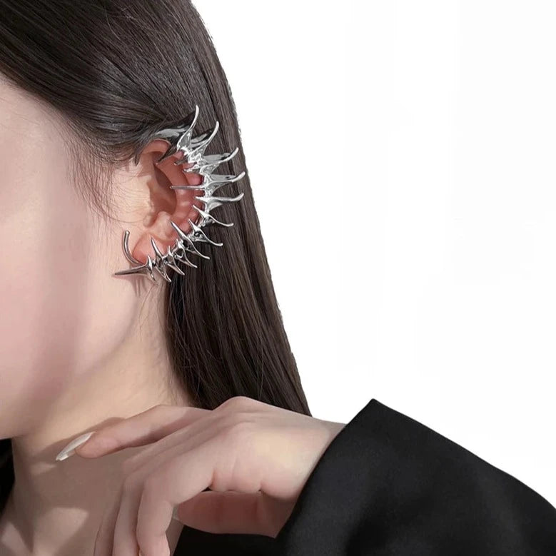 Par de Brincos Ear Cuff Punk Spikes