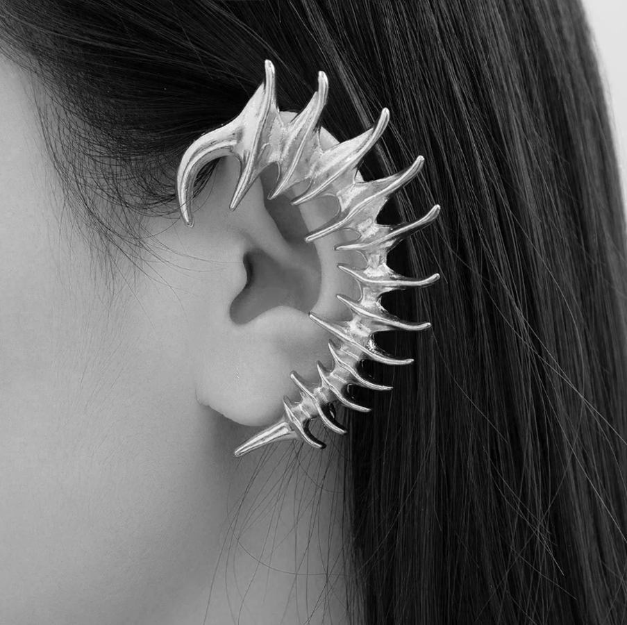 Par de Brincos Ear Cuff Punk Spikes